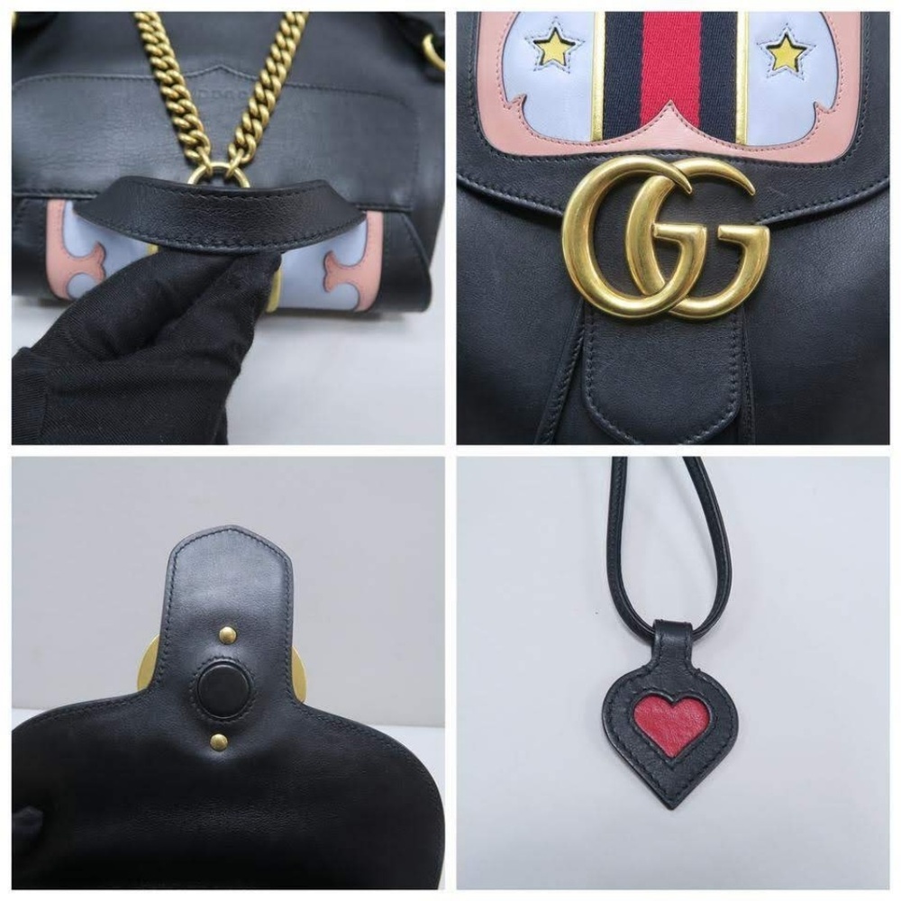Gucci Black Marmont GG Leather Backpack - Picture 6 of 8